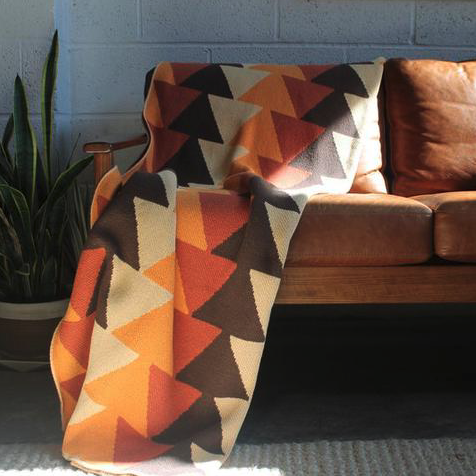 Good & Well Boutique PYRAMID THROW - COFFEE + FLAME + TERRACOTTA