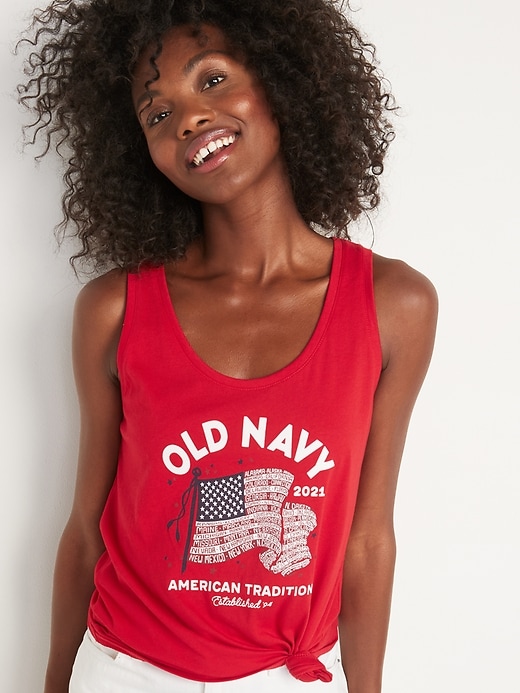Old Navy 2021 U.S. Flag Graphic Tank Top for Women