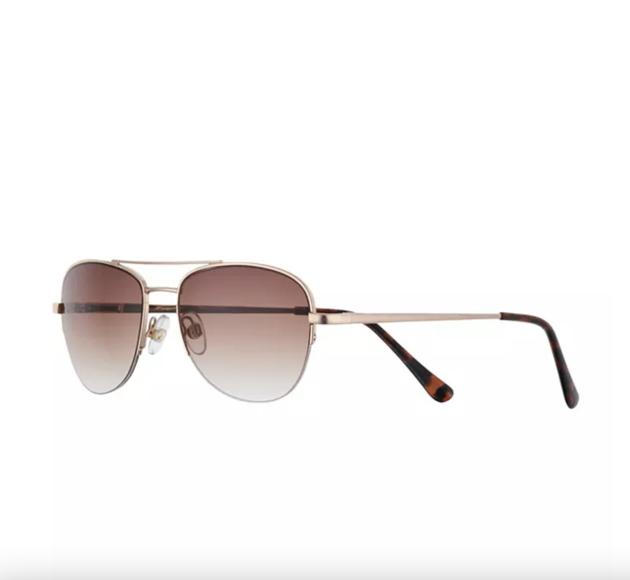 Kohl's Apt. 9® Petite Semi-Rimless Metal Aviator Sunglasses