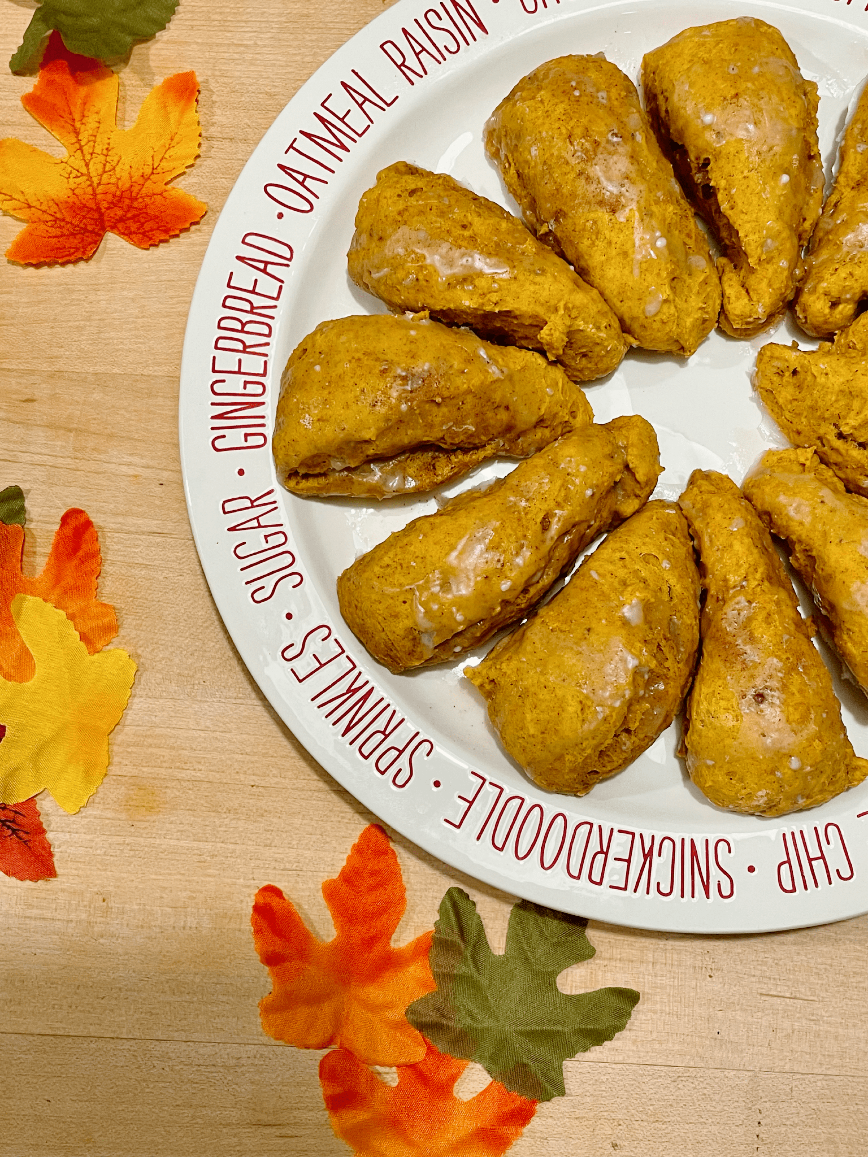 Easy Pumpkin Scones Fall Flatlay Scene Close Up