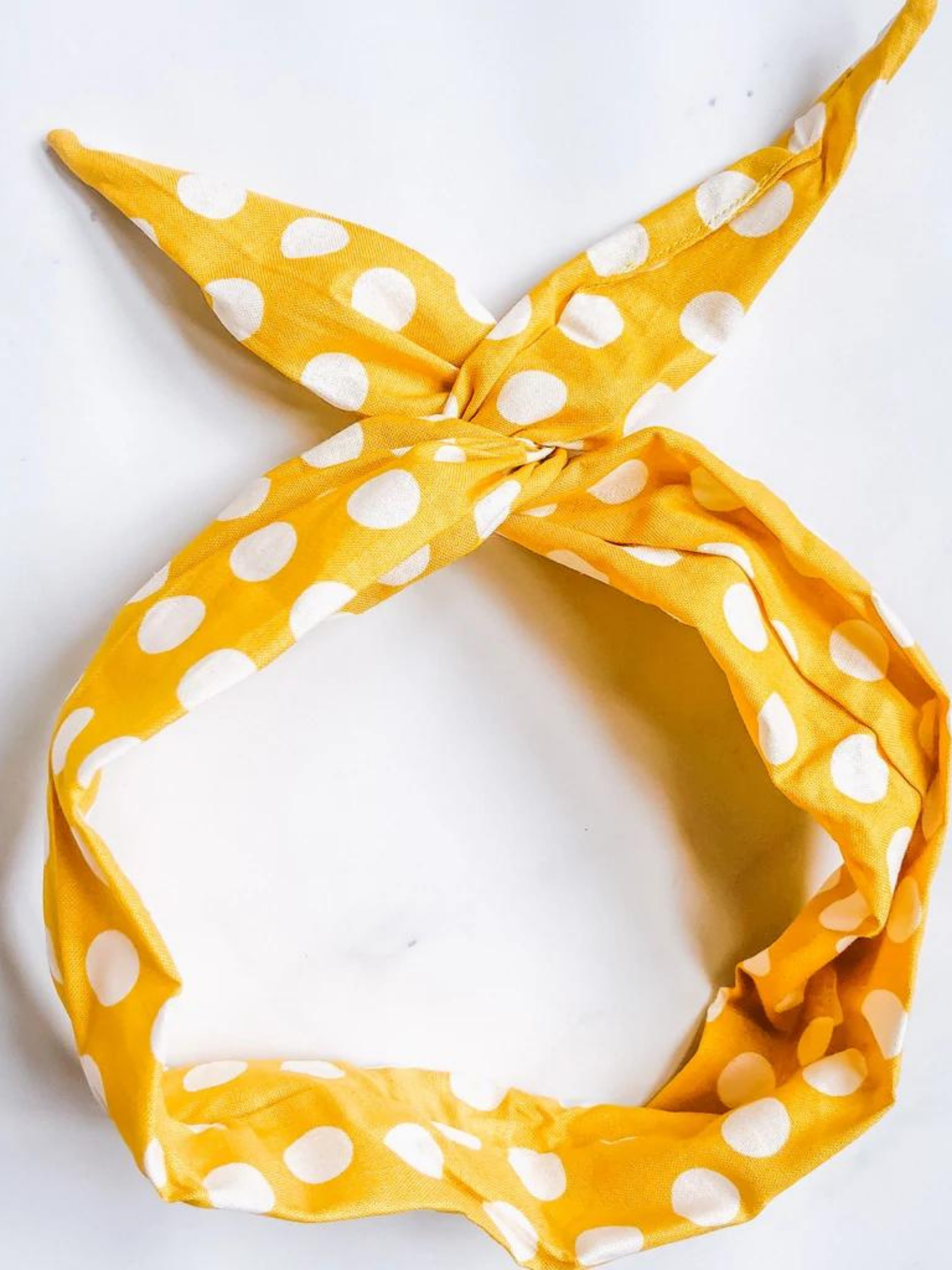 Good and Well Boutique Headband With a Twist Mustard Polka
