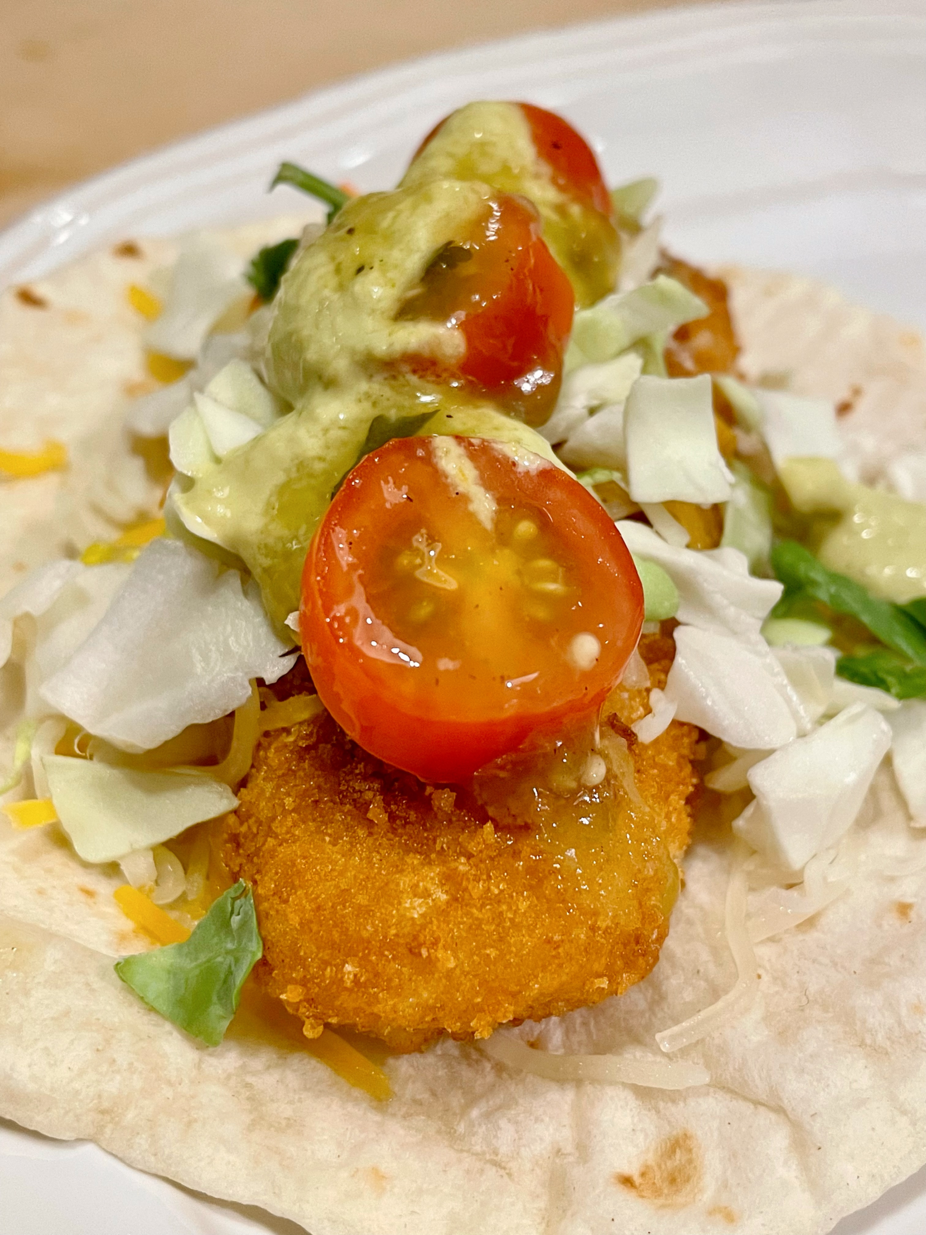 easy fish tacos closeup